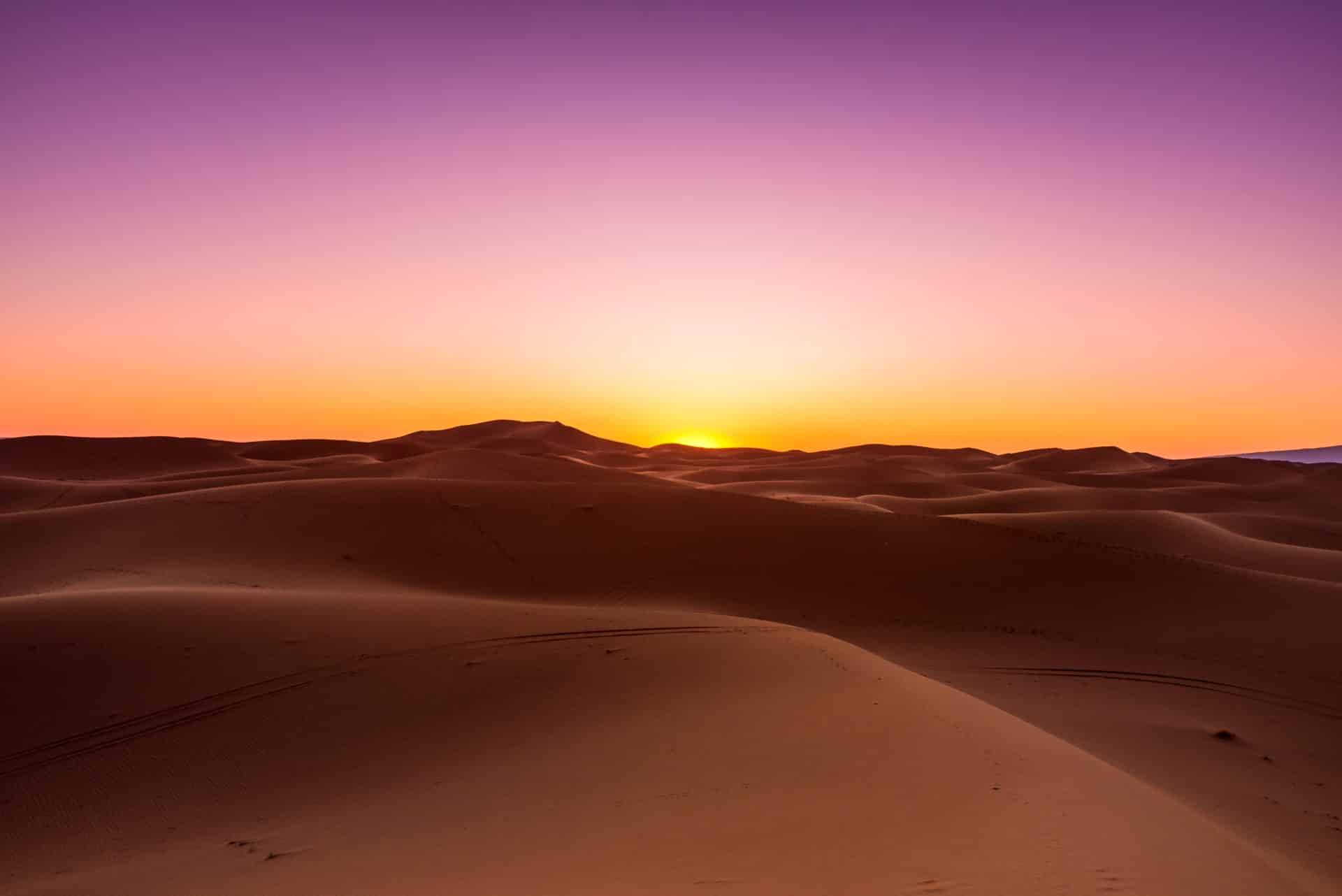 The Erg Chigaga dune area in the Sahara Desert in Morocco