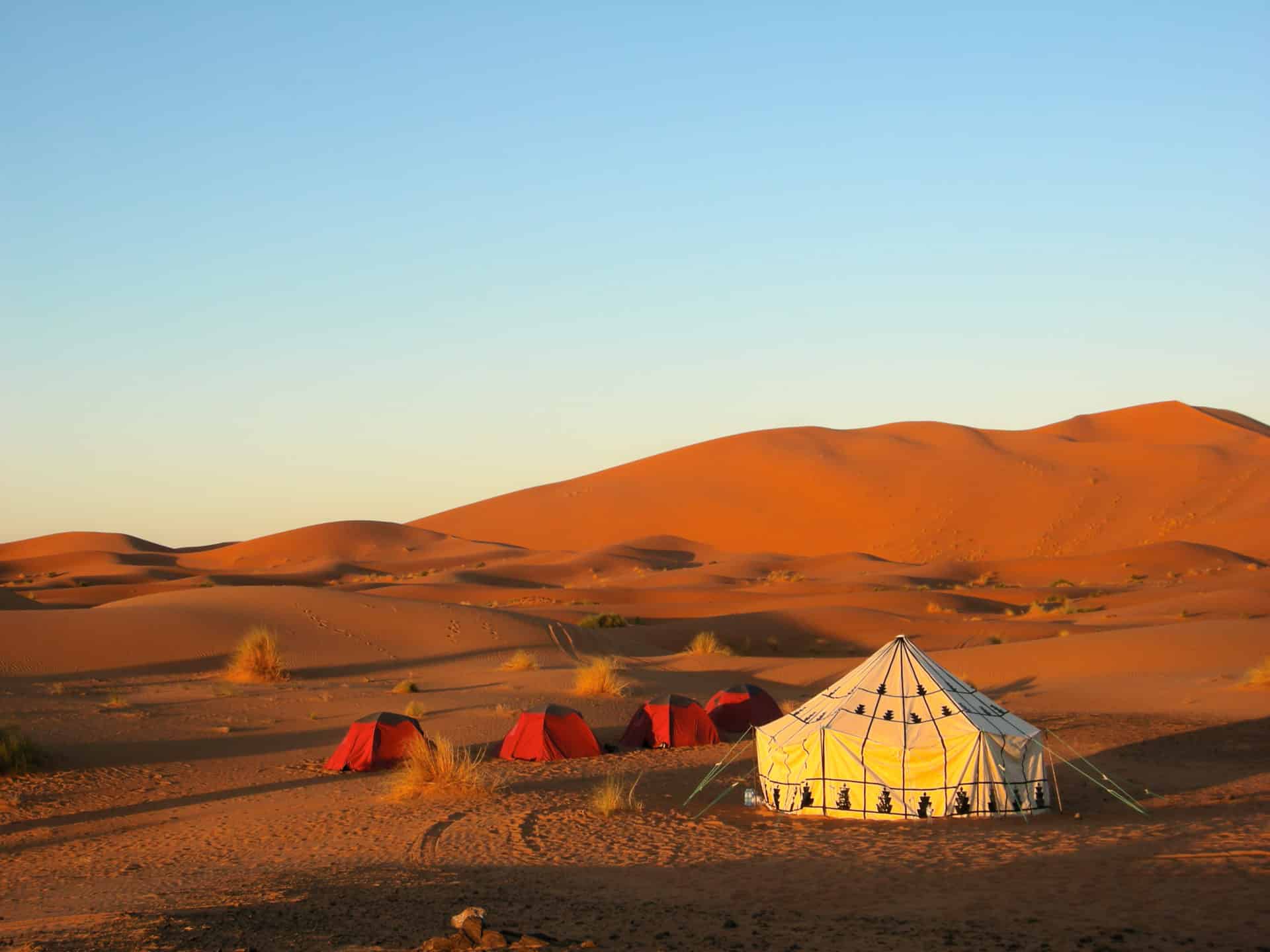 Tent in the Sahara desert 